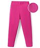 Kookie Kids Rib Cotton Elastane Knit Full Length Solid Legging With Elasticated Waist - Fuchsia