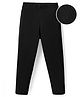 Kookie Kids Rib Cotton Elastane Knit Full Length Solid Legging With Elasticated Waist - Black