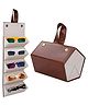 SCHOOLISH Sunglass Organizer Case with 5 Slots, Foldable Glasses Case Multiple Pairs Eyeglass Holder Storage Travel Case- PACK OF 1- COLOR MAY VARY