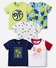 Doodle Poodle 100% Cotton Single Jersey Knit Half Sleeves T-Shirt With Tropical Theme Print Pack Of 5 - Multicolour
