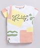 Biskid Sinker Half Sleeves Reality Text Printed Tee - White & Yellow