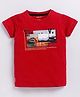 Biskid Lycra Half Sleeves Nautical Theme Printed Tee - Red