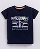 Biskid Lycra Half Sleeves Space Theme Printed Tee - Blue