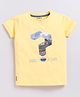 Biskid Lycra Half Sleeves Will You Sail Text Printed Tee - Yellow