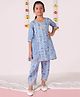 AATYA KIIDS Cotton Three Fourth Sleeves Suit Set - Blue