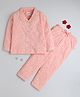 BUMZEE Cotton Knit Full Sleeves Stars Printed Co-ords Night Suit - Peach