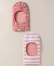 Bumzee Interlock Knit Striped & Floral Printed Monkey Caps Pack of 2 Red & White - Diameter 23.5 cm