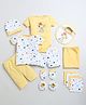 BUMZEE Cotton Animal Printed Interlock Knitted Clothing Gift Set  Pack of 13 - White & Yellow