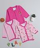 BUMZEE Interlock Cotton Knit Full Sleeves Jhablas with Stripes & Floral Print Pack of 3 -  Pink