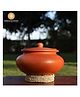 Swadeshi Blessings Unglazed Clay Handi/Clay Pot for Cooking & Serving with Lid/Biryani Clay Cookware (3 Liters)