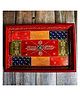 Swadeshi Blessings Wooden Tray for Serving- Handcrafted & Hand-Painted for Kitchen/Table & Home Decor/Gifts, Antiqye Red Tray small