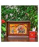Swadeshi Blessings Wooden Tray for Serving- Handcrafted & Hand-Painted for Kitchen/Table & Home Decor/Gifts,Single Tray Brown Tray medium