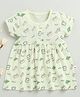 BUMZEE Cotton Half Sleeves Toaster & Spoon Printed Dress - Green