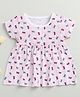 BUMZEE Cotton Half Sleeves Bows Printed Dress - Pink