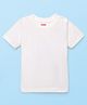 Babyhug Cotton Knit Half Sleeves Solid Color T-Shirt - White