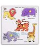 Bunie Animals Learning Wooden Board with Knobs for Kids  5 Pcs Animals