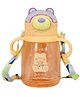 Bunie Cute Animal Design Water Bottle with Straw, Strap and Side Handle  Beige