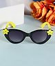 PASSION PETALS Floral Designed UV Protected Sunglasses - Black