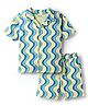 Honeyhap Premium Looper Knit Half Sleeves Printed Shirt & Shorts Co-Ord Set - Pastel Yellow