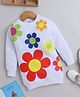 NAVKIYA G Fleece Full Sleeves Floral Printed Sweatshirt Dress - White