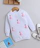 NAVKIYA G Fleece Full Sleeves Heart Printed Sweatshirt Dress -White
