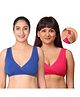 Morph Pack Of 2 Solid Skin Friendly Sleeping Bras With Pull Over Nursing Access - Dark Pink & Royal Blue
