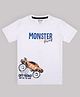 J&JP Cotton Half Sleeves Monster Truck Printed Tee - White