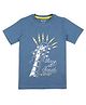J&JP Cotton Half Sleeves Play It Loud Text Printed Tee - Blue