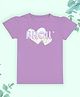 J&JP Cotton Half Sleeves Doll Text Printed Tee - Purple