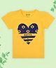 J&JP Cotton Half Sleeves Beautiful Text Printed Tee - Yellow