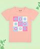 J&JP Cotton Half Sleeves Floral Printed Tee - Sandal