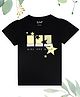 J&JP Cotton Half Sleeves Girl Are Gold Text Printed Tee - Black