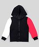 J&JP Fleece Full Sleeves Colour Blocked Hoodie - Black White & Red