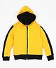 J&JP Fleece Full Sleeves Side Taped Hoodie - Yellow & Black