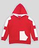 J&JP Fleece Full Sleeves Cut & Sew Hoodie - White & Red