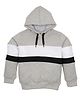 J&JP Fleece Full Sleeves Cut & Sew Hoodie - Grey White & Black