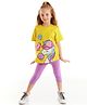 J&JP Cotton Half Sleeves Unicorn Printed Tee & Capris Set - Multi Colour