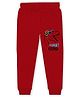 J&JP Cotton Looper Dinosaur Printed Joggers - Red