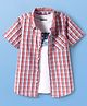 Pine Kids Cotton Woven Half Sleeves Checks Shirt With T Shirt - Multicolour
