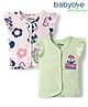 Babyoye Disney Interlock Knit Frill Sleeves Jhablas With Minnie Mouse Family Graphics Pack Of 2 - Pink & Light Green