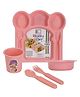Reliance PLAST Healthy Day Set Party Food Thali Dinnerware Divided Plates for Kids - Pink