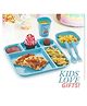 Reliance PLAST Hot Day Set Party Food Thali Dinnerware Divided Plates for Kids - Blue