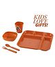 Reliance PLAST Hot Day Set Party Food Thali Dinnerware Divided Plates for Kids - Brown
