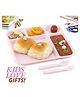 Reliance PLAST Hot Day Set Party Food Thali Dinnerware Divided Plates for Kids - Pink
