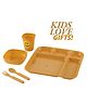 Reliance PLAST Hot Day Set Party Food Thali Dinnerware Divided Plates for Kids - Yellow