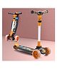 Aditi Toys Go Rider Kick Scooter for kids LED Light 3 Wheel Foldable Scooter With Rear Break 4 Height Adjustable With Lock for Boy & Girl 5+ Age Kids Scooter (Orange-Black)