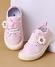 Cute Walk by Babyhug Velcro Closure Casual Shoes with Floral Applique - Pink