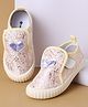Cute Walk by Babyhug Velcro Closure Casual Shoes with Heart Applique - Light Yellow