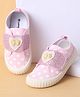 Cute Walk by Babyhug Polka Dots Printed Casual Shoes with Heart Bow Applique & Velcro Closure - Pink