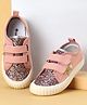 Cute Walk by Babyhug Casual Shoes with Velcro Closure Star & Glitter Print - Pink
